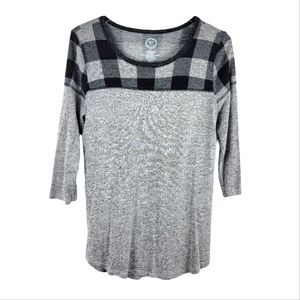 Maurices 24/7 Buffalo Check Long Sleeve Sweater like Top Shirt